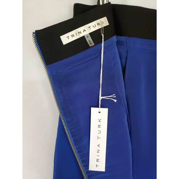 Brand New Trina Turk Double Zip Back Short Pencil Skirt Lined Size 6 Secretary - Picture 3 of 10